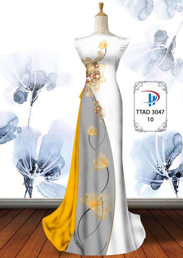 Vải Áo Dài Hoa In 3D AD TTAD3047 24